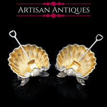 Load image into Gallery viewer, A Pair of Boxed Solid Silver Salt Cellars of Scallop Form - Chawner & co 1871 - Artisan Antiques