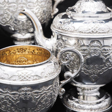 Load image into Gallery viewer, A Magnificent Victorian Solid Silver 4-Piece Tea & Coffee Service by Goldsmiths & Silversmiths Co. - Artisan Antiques