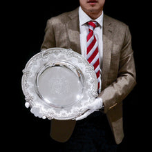 Load image into Gallery viewer, RESERVED - A Magnificent Georgian Large Solid Silver Dish (Britannia Silver) - Arms of 1st Duke of St Albans (Charles Beauclerk) - 1714 - Artisan Antiques