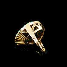 Load image into Gallery viewer, Vintage Huge Citrine (~17CT) and Turquoise 18K Gold Ring Pear Cut