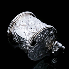 Load image into Gallery viewer, Antique Victorian Solid Silver Mustard/Condiment Pot with Abercorn Design - Alexander Macrae 1866 - Artisan Antiques