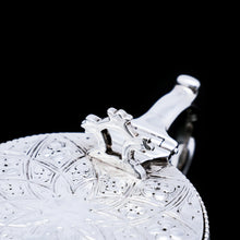 Load image into Gallery viewer, Antique Victorian Solid Silver Mustard/Condiment Pot with Abercorn Design - Alexander Macrae 1866 - Artisan Antiques