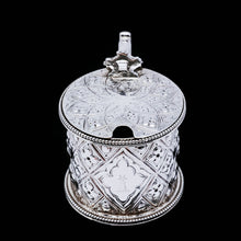 Load image into Gallery viewer, Antique Victorian Solid Silver Mustard/Condiment Pot with Abercorn Design - Alexander Macrae 1866 - Artisan Antiques