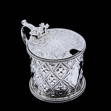 Load image into Gallery viewer, Antique Victorian Solid Silver Mustard/Condiment Pot with Abercorn Design - Alexander Macrae 1866 - Artisan Antiques