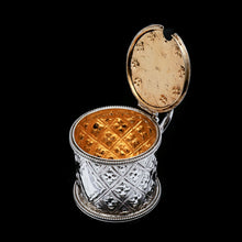 Load image into Gallery viewer, Antique Victorian Solid Silver Mustard/Condiment Pot with Abercorn Design - Alexander Macrae 1866 - Artisan Antiques