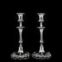 Load image into Gallery viewer, Antique Pair of Solid Silver Victorian Candlesticks - Henry Wilkinson & Co 1848 - Artisan Antiques