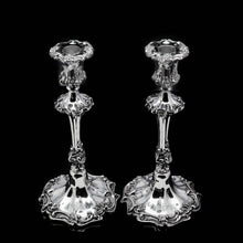 Load image into Gallery viewer, Antique Pair of Solid Silver Victorian Candlesticks - Henry Wilkinson & Co 1848 - Artisan Antiques