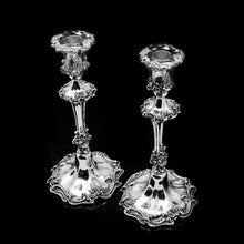Load image into Gallery viewer, Antique Pair of Solid Silver Victorian Candlesticks - Henry Wilkinson & Co 1848 - Artisan Antiques