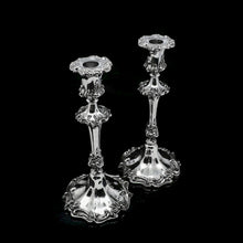Load image into Gallery viewer, Antique Pair of Solid Silver Victorian Candlesticks - Henry Wilkinson & Co 1848 - Artisan Antiques