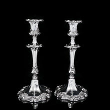 Load image into Gallery viewer, Antique Pair of Solid Silver Victorian Candlesticks - Henry Wilkinson & Co 1848 - Artisan Antiques