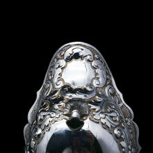 Load image into Gallery viewer, Antique Victorian Solid Silver Chased Sauce Boat - Horace Woodward & Co Ltd 1897 - Artisan Antiques