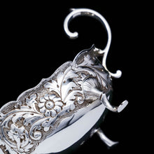 Load image into Gallery viewer, Antique Victorian Solid Silver Chased Sauce Boat - Horace Woodward & Co Ltd 1897 - Artisan Antiques
