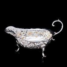 Load image into Gallery viewer, Antique Victorian Solid Silver Chased Sauce Boat - Horace Woodward & Co Ltd 1897 - Artisan Antiques