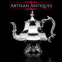Load image into Gallery viewer, A Victorian Solid Silver Teapot with Engraved Panels - John & George Angell 1846 - Artisan Antiques