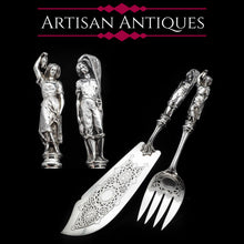 Load image into Gallery viewer, An Extremely Rare Pair of Figural Solid Silver Fish Servers - Francis Higgins 1882 - Artisan Antiques