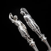 Load image into Gallery viewer, An Extremely Rare Pair of Figural Solid Silver Fish Servers - Francis Higgins 1882 - Artisan Antiques
