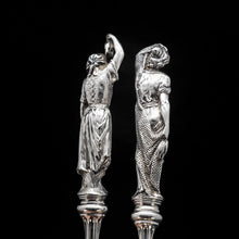 Load image into Gallery viewer, An Extremely Rare Pair of Figural Solid Silver Fish Servers - Francis Higgins 1882 - Artisan Antiques