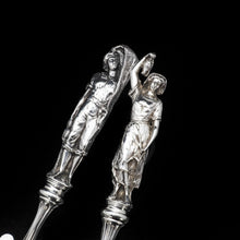 Load image into Gallery viewer, An Extremely Rare Pair of Figural Solid Silver Fish Servers - Francis Higgins 1882 - Artisan Antiques