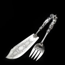 Load image into Gallery viewer, An Extremely Rare Pair of Figural Solid Silver Fish Servers - Francis Higgins 1882 - Artisan Antiques