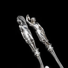 Load image into Gallery viewer, An Extremely Rare Pair of Figural Solid Silver Fish Servers - Francis Higgins 1882 - Artisan Antiques