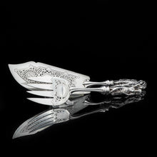 Load image into Gallery viewer, An Extremely Rare Pair of Figural Solid Silver Fish Servers - Francis Higgins 1882 - Artisan Antiques