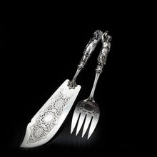 Load image into Gallery viewer, An Extremely Rare Pair of Figural Solid Silver Fish Servers - Francis Higgins 1882 - Artisan Antiques