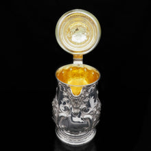 Load image into Gallery viewer, Large Solid Silver Flagon/Tankard with Victorian Chased Motifs - Martin Hall & Co, 1862 - Artisan Antiques