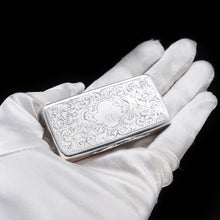 Load image into Gallery viewer, Victorian Solid Silver Snuff Box with Acanthus Chasing - Owen & Boon 1856 - Artisan Antiques