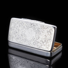 Load image into Gallery viewer, Victorian Solid Silver Snuff Box with Acanthus Chasing - Owen & Boon 1856 - Artisan Antiques