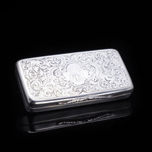 Load image into Gallery viewer, Victorian Solid Silver Snuff Box with Acanthus Chasing - Owen & Boon 1856 - Artisan Antiques