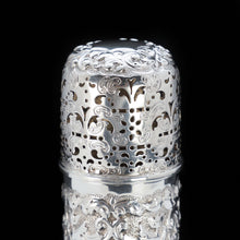 Load image into Gallery viewer, A Victorian Solid Silver Chased Sugar Caster/Shaker - Horace Woodward & Co 1888 - Artisan Antiques