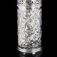 Load image into Gallery viewer, A Victorian Solid Silver Chased Sugar Caster/Shaker - Horace Woodward & Co 1888 - Artisan Antiques