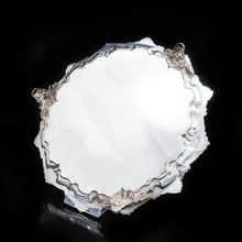 Load image into Gallery viewer, Large Victorian Solid Silver Salver Tray with Foliate Engravings - Henry Holland 1859 - Artisan Antiques