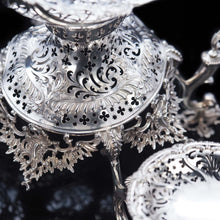 Load image into Gallery viewer, Magnificent Victorian Solid Silver Epergne by Carrington & Co - Royal Court Suppliers - Artisan Antiques