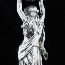 Load image into Gallery viewer, A Spectacular Solid Silver Figural Centrepiece Tazza of a Sculpted Lady - Daniel & Charles Houle 1870 - Artisan Antiques