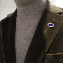 Load image into Gallery viewer, Antique Victorian 15K Gold Brooch Blue Enamel & Seed Pearl