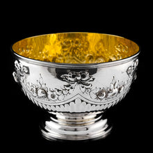 Load image into Gallery viewer, Antique Solid Silver Bowl with Victorian Decorations - Charles Stuart Harris 1895