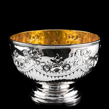 Load image into Gallery viewer, Antique Solid Silver Bowl with Victorian Decorations - Charles Stuart Harris 1895