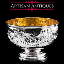 Load image into Gallery viewer, Antique Solid Silver Bowl with Victorian Decorations - Charles Stuart Harris 1895