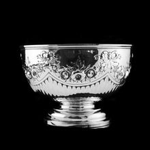 Load image into Gallery viewer, Antique Solid Silver Bowl with Victorian Decorations - Charles Stuart Harris 1895