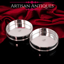 Load image into Gallery viewer, A Rare Pair of Antique Georgian Solid Silver Based Wine Coasters/Bottle Holders - William Allen 1798