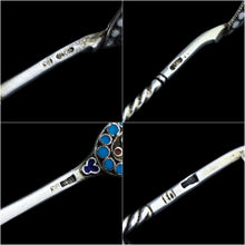 Load image into Gallery viewer, Antique Russian Silver Enamel Cloisonne Spoons and Fork Set c.1890 - Artisan Antiques
