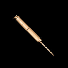 Load image into Gallery viewer, Vintage 9ct Solid Gold Cigar/Cigarette Pick Drill with Engine Turned Decorations - Asprey &amp; Co Ltd
