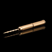 Load image into Gallery viewer, Vintage 9ct Solid Gold Cigar/Cigarette Pick Drill with Engine Turned Decorations - Asprey &amp; Co Ltd
