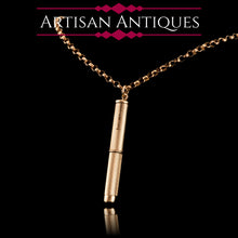 Load image into Gallery viewer, Vintage 9ct Solid Gold Cigar/Cigarette Pick Drill with Engine Turned Decorations - Asprey &amp; Co Ltd
