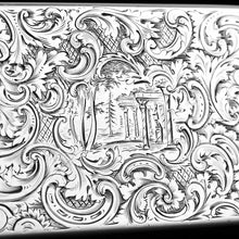 Load image into Gallery viewer, Antique Silver Snuff Box - Marvellous Hunting Forest Scene Engraving, Charles Rawlings &amp; William Summers 1837
