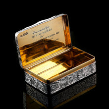 Load image into Gallery viewer, Antique Silver Snuff Box - Marvellous Hunting Forest Scene Engraving, Charles Rawlings &amp; William Summers 1837
