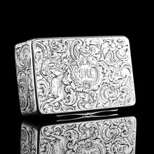 Load image into Gallery viewer, Antique Silver Snuff Box - Marvellous Hunting Forest Scene Engraving, Charles Rawlings &amp; William Summers 1837
