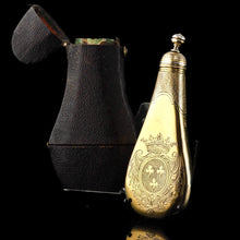 Load image into Gallery viewer, Antique Silver Gilt Scent Flask/Perfume Bottle with Coronet Engraving - c.1690 - Artisan Antiques
