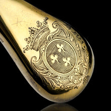 Load image into Gallery viewer, Antique Silver Gilt Scent Flask/Perfume Bottle with Coronet Engraving - c.1690 - Artisan Antiques
